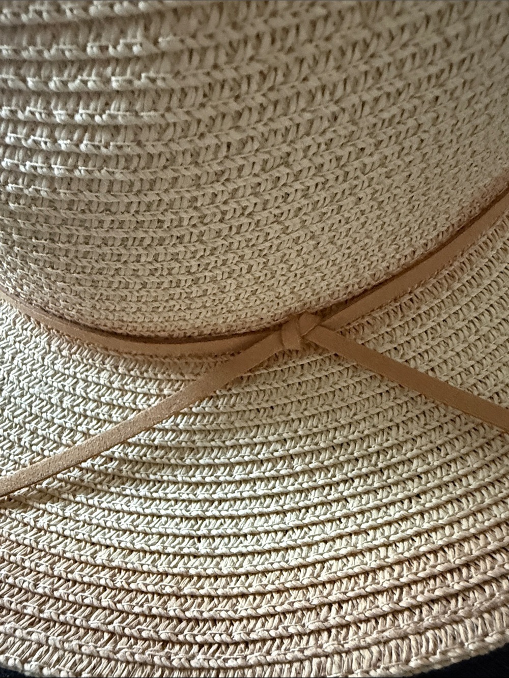 Straw Sun Hat with Thin Band - Natural Beige - Picture 8 of 8